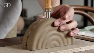 반원 모양의 도자기 화병 만들기 : Making a ceramic vase [ONDO STUDIO]