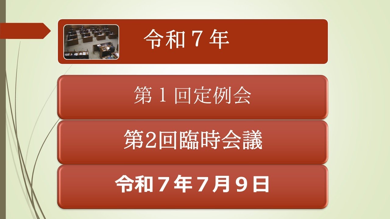 中之条町議会録画配信 令和7年定例会 第2回臨時会議（7月）