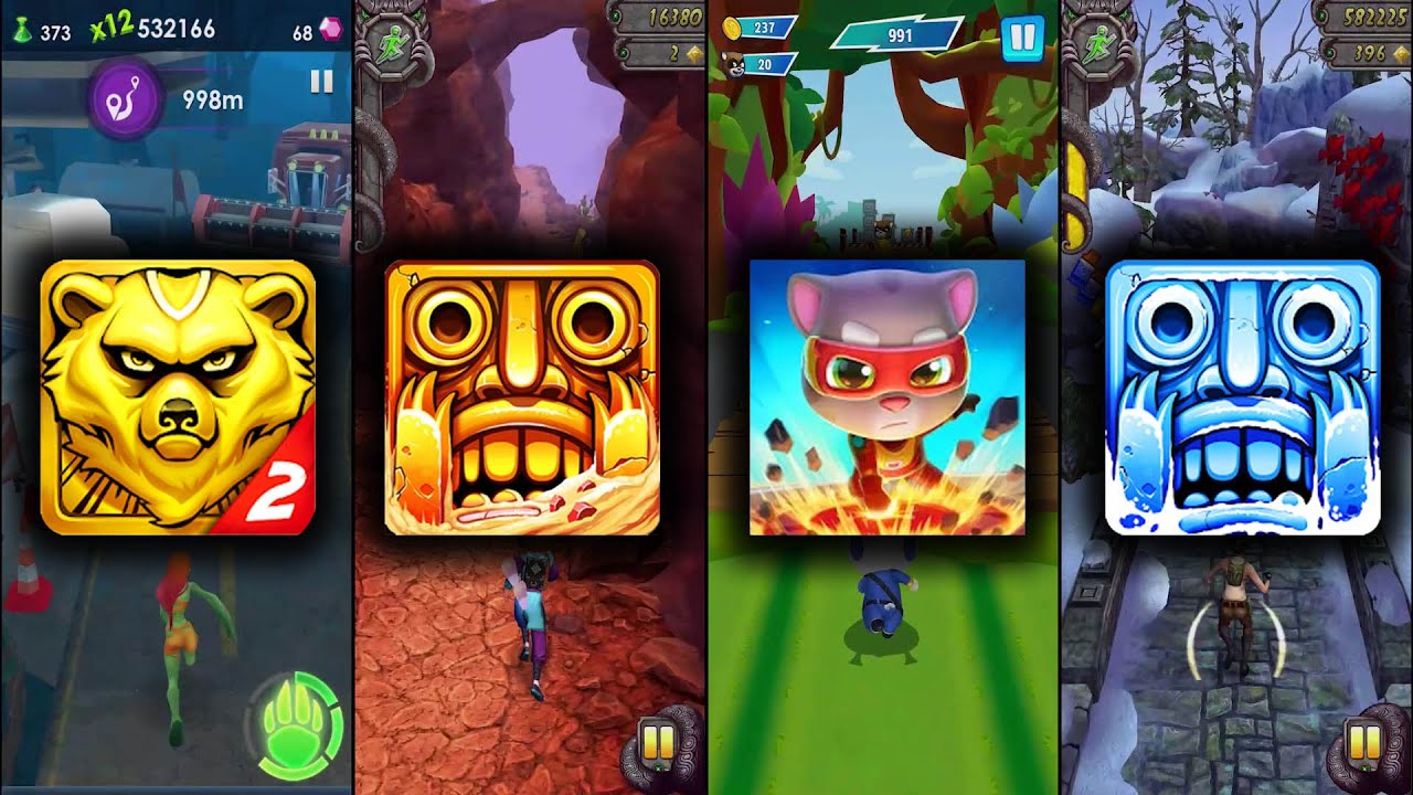 Spirit Run 2 Vs Temple Run 2 Blazing Sands Vs Talking Tom Hero Dash Vs ...