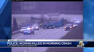 Police: Woman dies after car flips on icy overpass along I-471