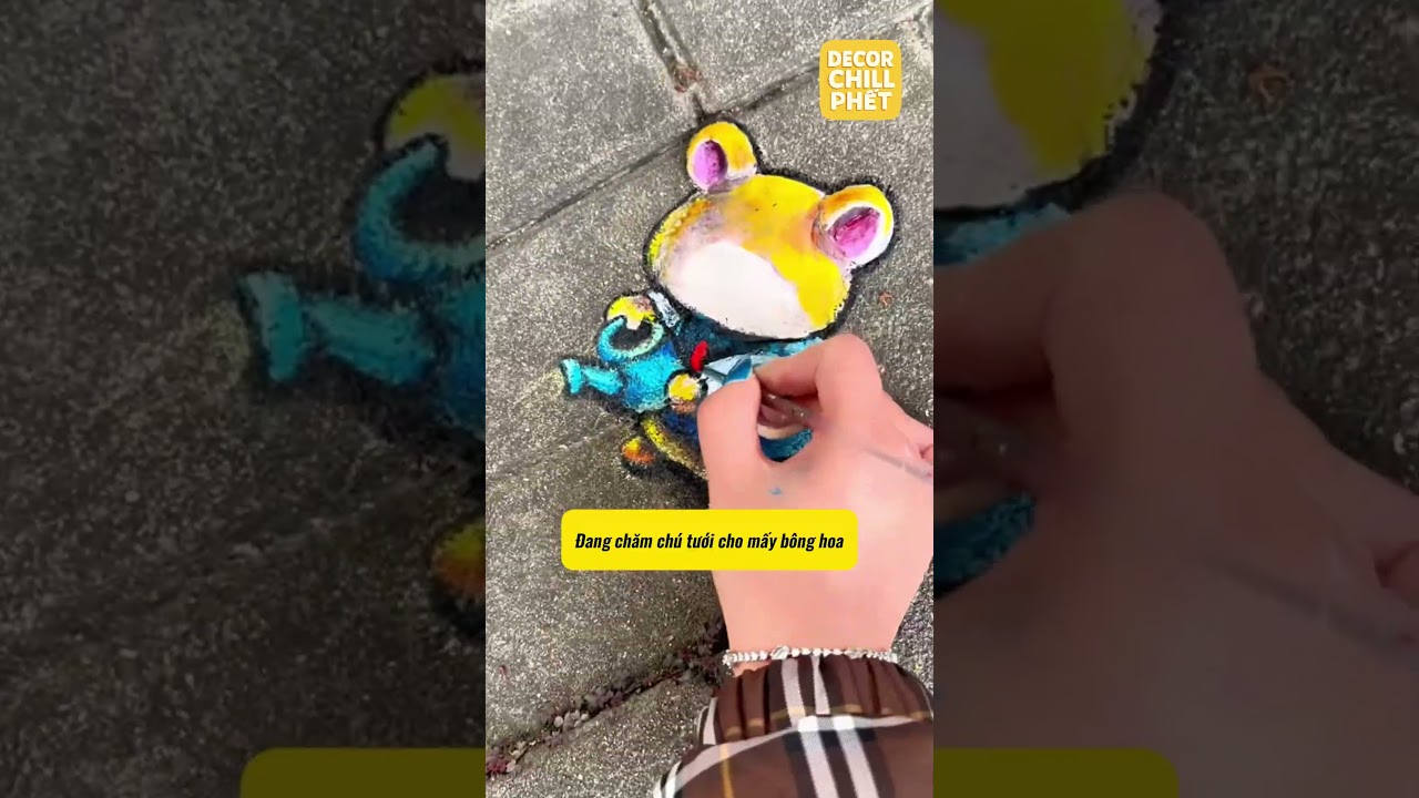 Tiểu tinh linh đang chăm chú tưới hoa  #diy #vetranh #decor #trending #shorts