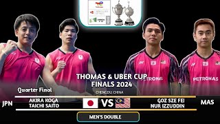 QF | Akira Koga / Taichi Saito (JPN) Vs Goh Sze Fei / Nur Izzuddin (MAS) | Badminton Thomas Cup 2024