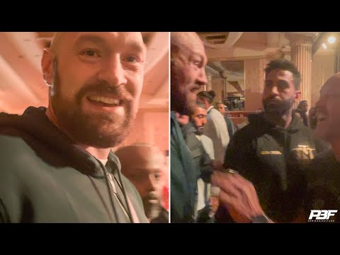 TYSON FURY RUNS INTO JAKE PAUL'S DAD GREG PAUL FOR THE FIRST TIME AHEAD OF TOMMY FURY FIGHT