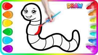 How To Draw a Cute Inchworm | Easy Step By Step Tutorial