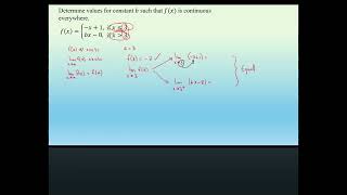 Continuity: Determine Constants of Piecewise Function 2