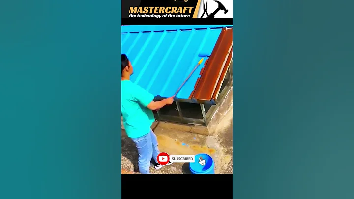 Roofing color steel tile rust renovation process  Good tools and machinery make work easy #shorts