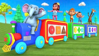learning shapes for children fun play and ride on train kids learning educational videos