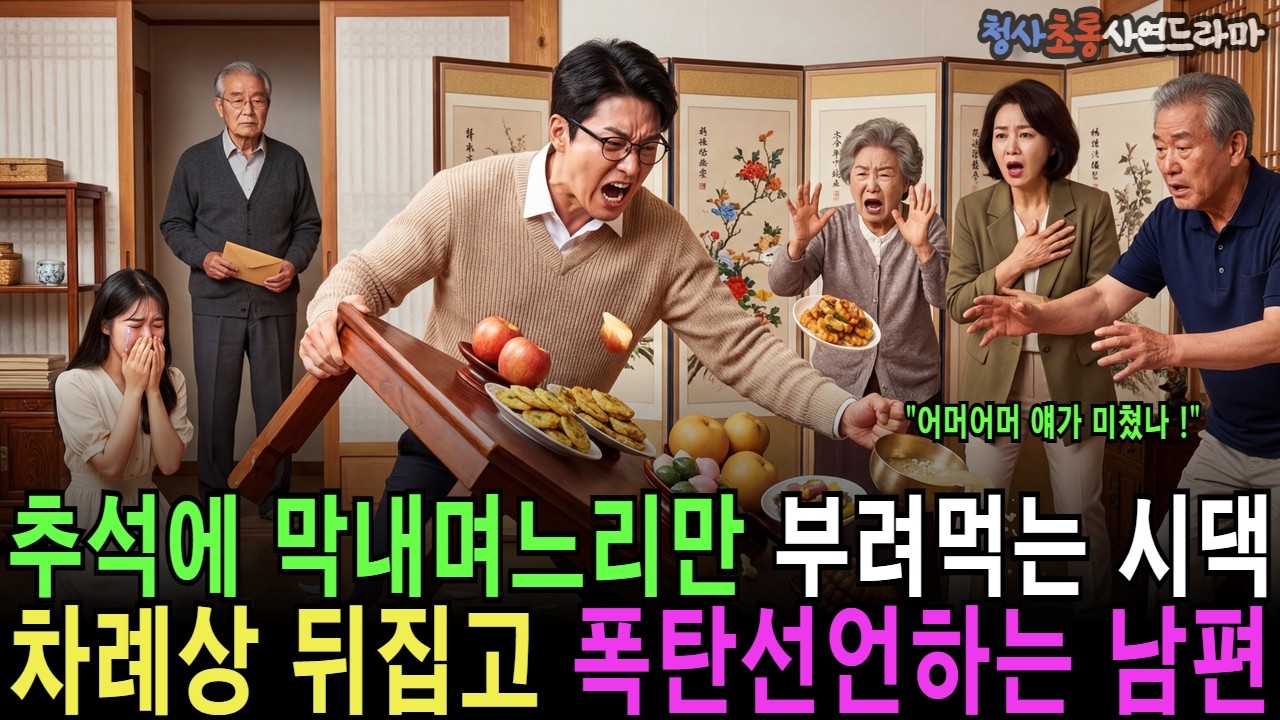 추석 막내 며느리만 부려먹는 시댁 남편은 차례상뒤집고 충격발표를 하는데 | 오디오드라마 가족사연 통쾌사연 반전사연 복수사연 감동사연 명절사연 시댁갈등 권선징악 |
