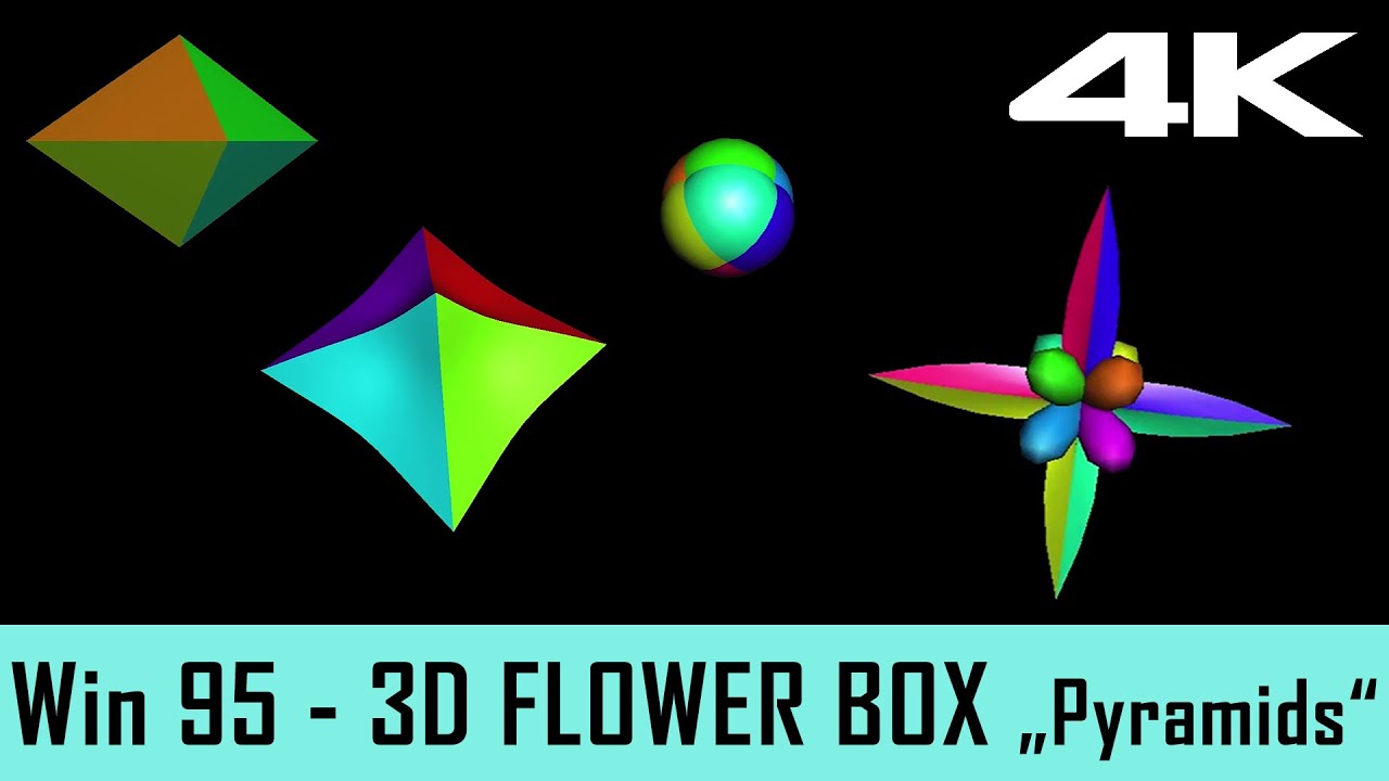 Windows 95 Screensaver 3D Flower Box "PYRAMIDS" (4K) YouTube