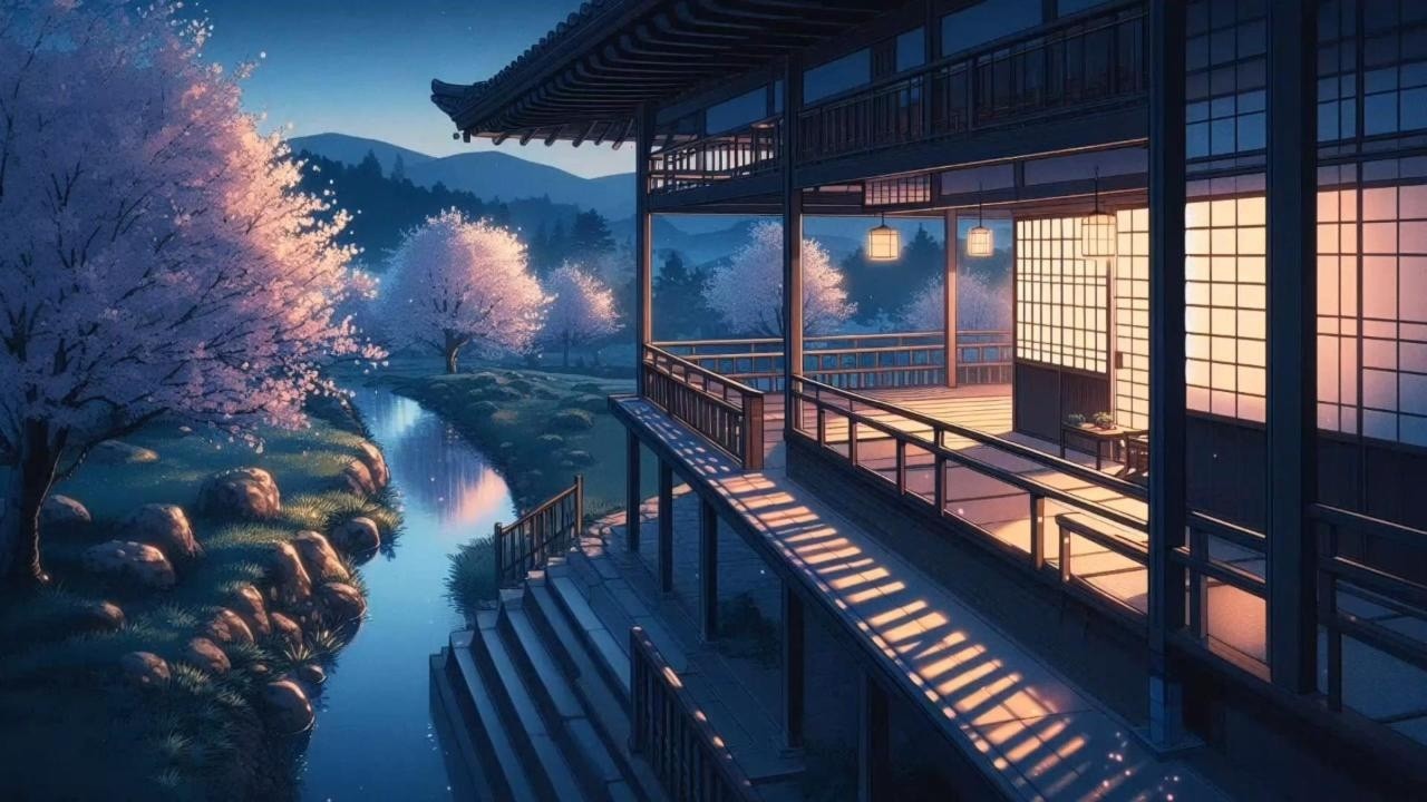 Healing Night in Rural Japan ✨ Stress Relief Lofi Hip Hop 💤 Cure Insomnia