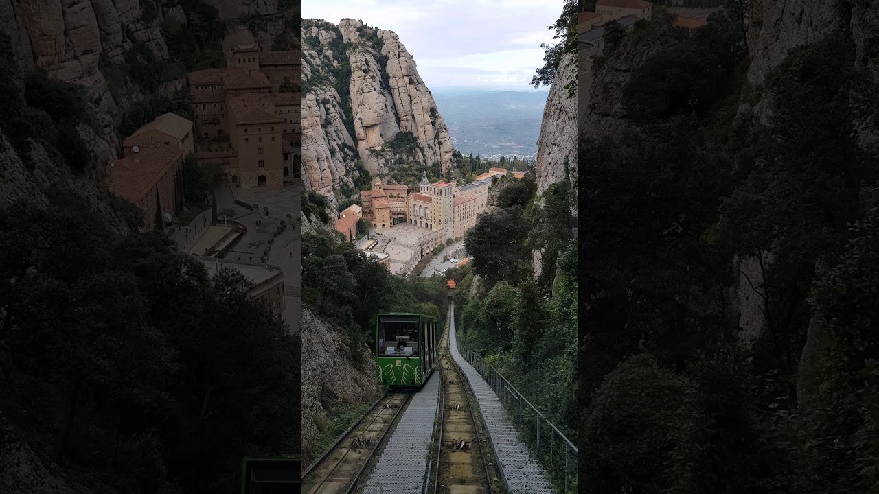 Montserrat, Barcelona, Spain (FGC) Funicular de Sant Joan (HD)