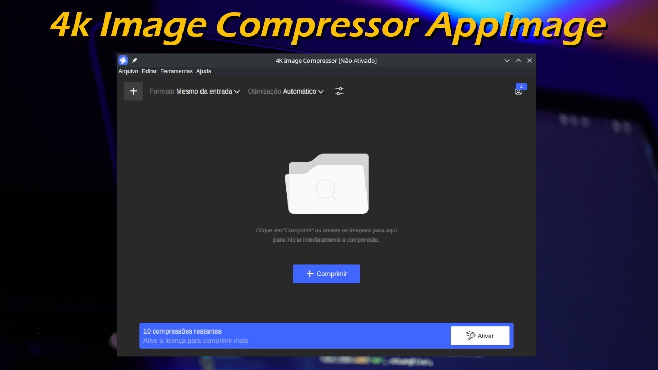 Reduza o Tamanho de Imagens com 4K Image Compressor em AppImage - YouTube
