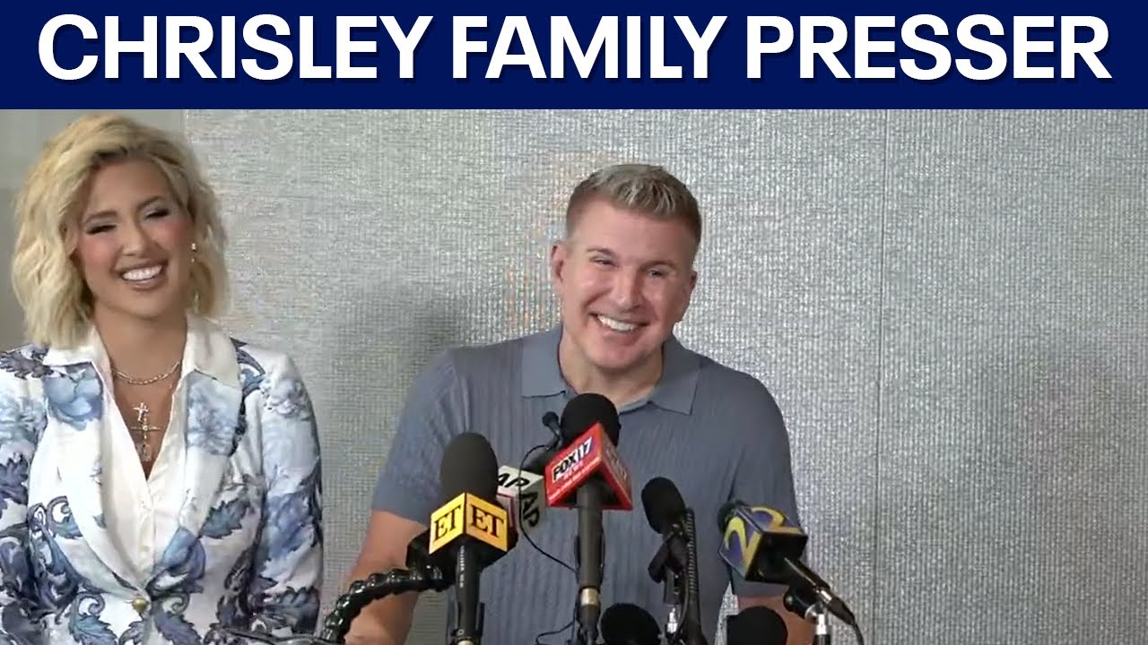 Todd Chrisley and Savannah Chrisley hold Press Conference following Trump's Pardon of family
