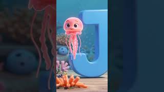 J for Jellyfish 🪼 | ABCD Kids Learning Animation #shorts #kidslearning