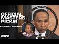 Stephen A. &amp; Mad Dog make their official 2026 Masters Tournament picks ⛳️ | First Take