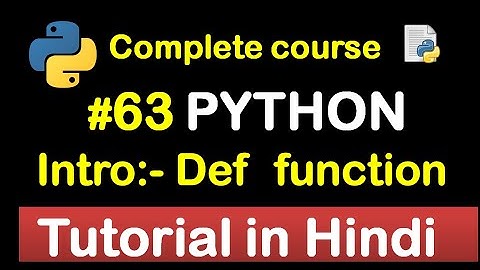 #63 Introduction function chapter in python // Complete Python tutorial(2020)💻