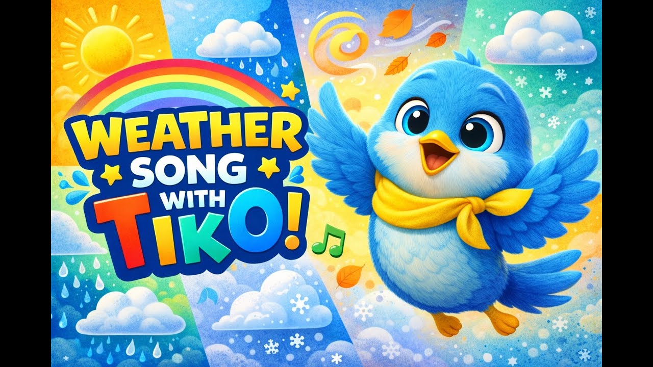 Weather Song with Tiko the Bluebird ☀️🌧️💨❄️ | Kids Songs |