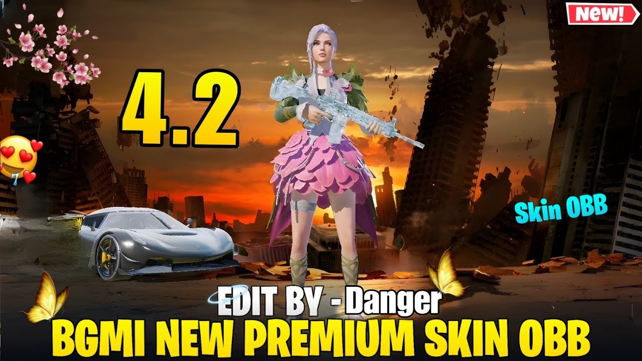 BGMI 4.2 FREE SKIN OBB FREE X SUIT FREE ALL GUNS VIP SKINS + SUPER CAR SKINS FREE | 32+64BIT