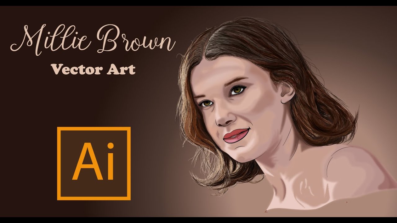 How to Draw Eleven from Stranger Things - Millie Bobby Brown in Adobe Illustrator cc