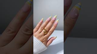 Fun spring stripes 🌻 #nailinspo #nailtutorial #stripednails #springnails #colorfulnails #funnails
