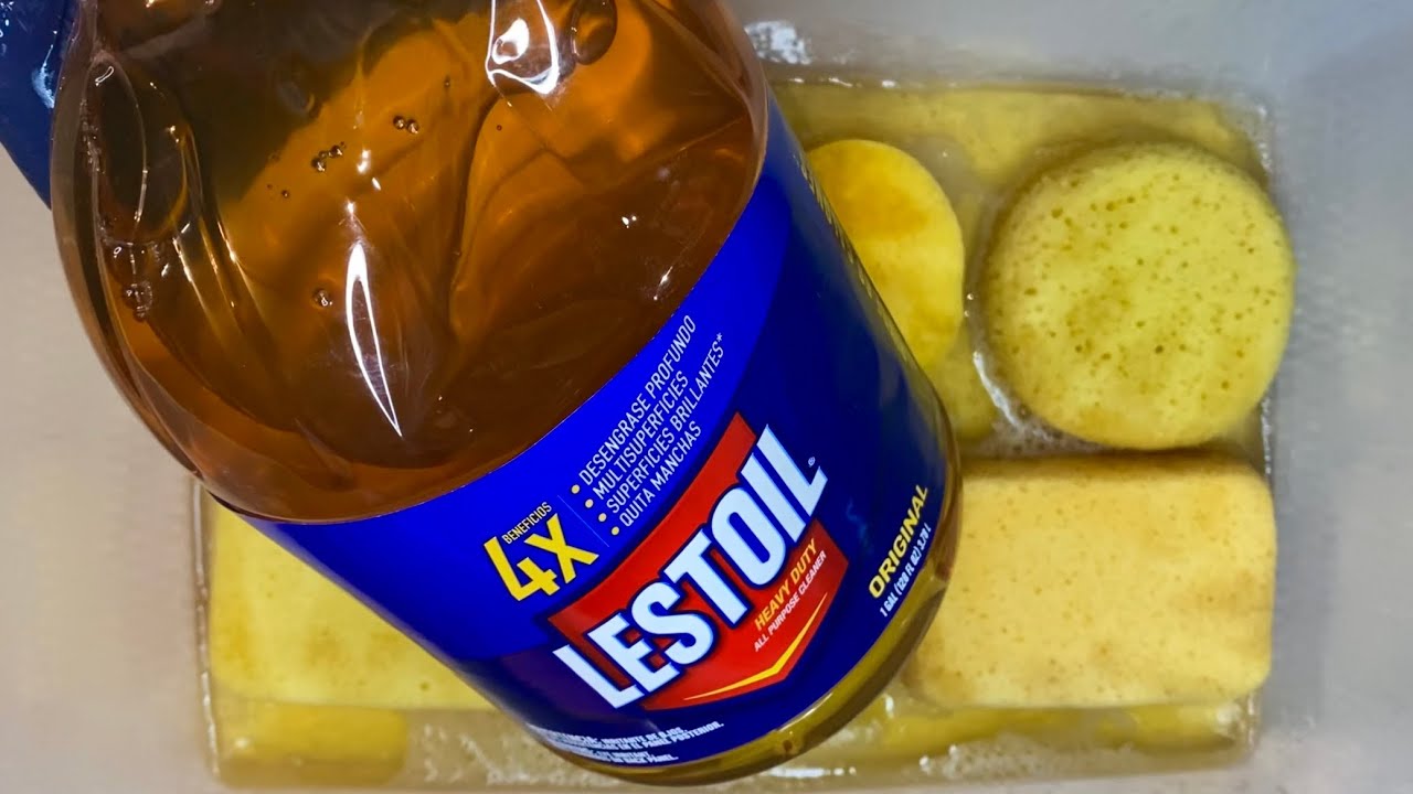LESTOIL 4X W/PINE OIL 💙🌲🥵 ASMR SPONGE SQUEEZING & A SUDSY RINSE 💦🤗