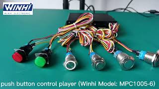 Different led push button switches control files playing HD media player