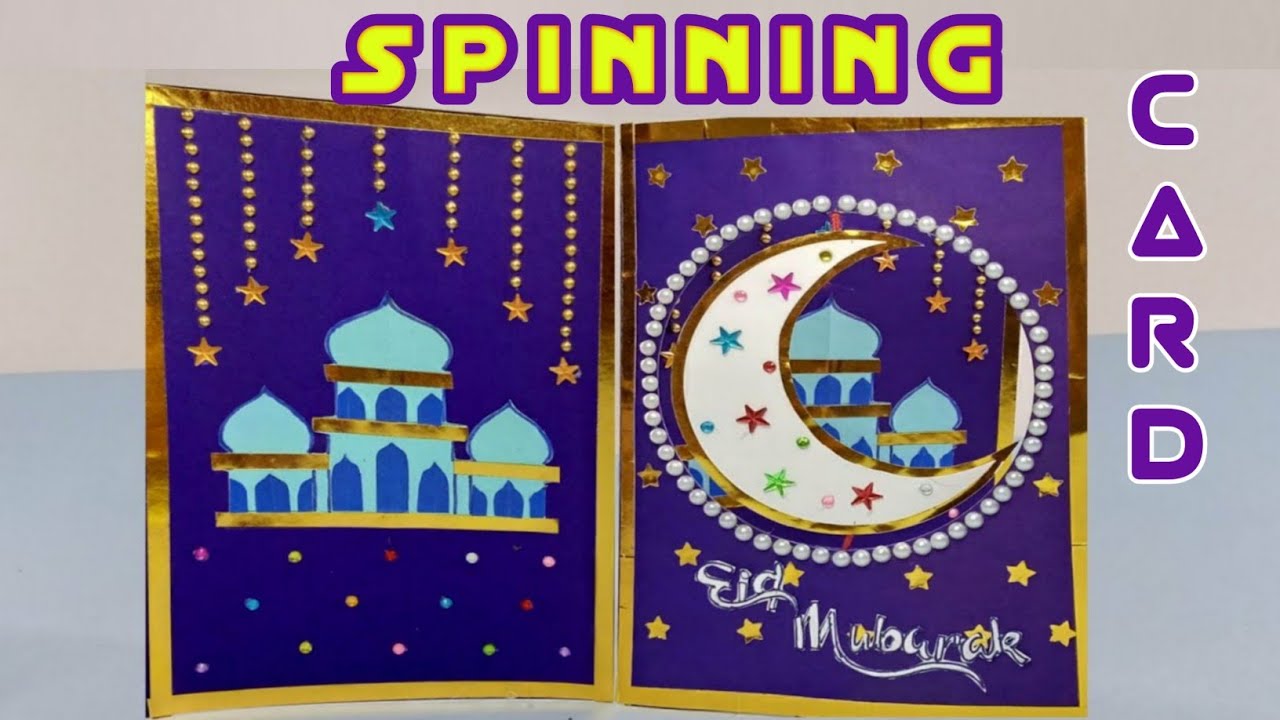 Spinning Eid Card Making Ideas/Eid al-fitr Card Design/ Easy Greeting Card/DIY/Paper craft/Paper art