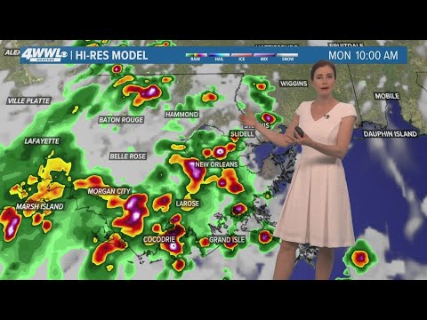 New Orleans 10pm Weather: Scattered storms Monday, hot and humid - YouTube