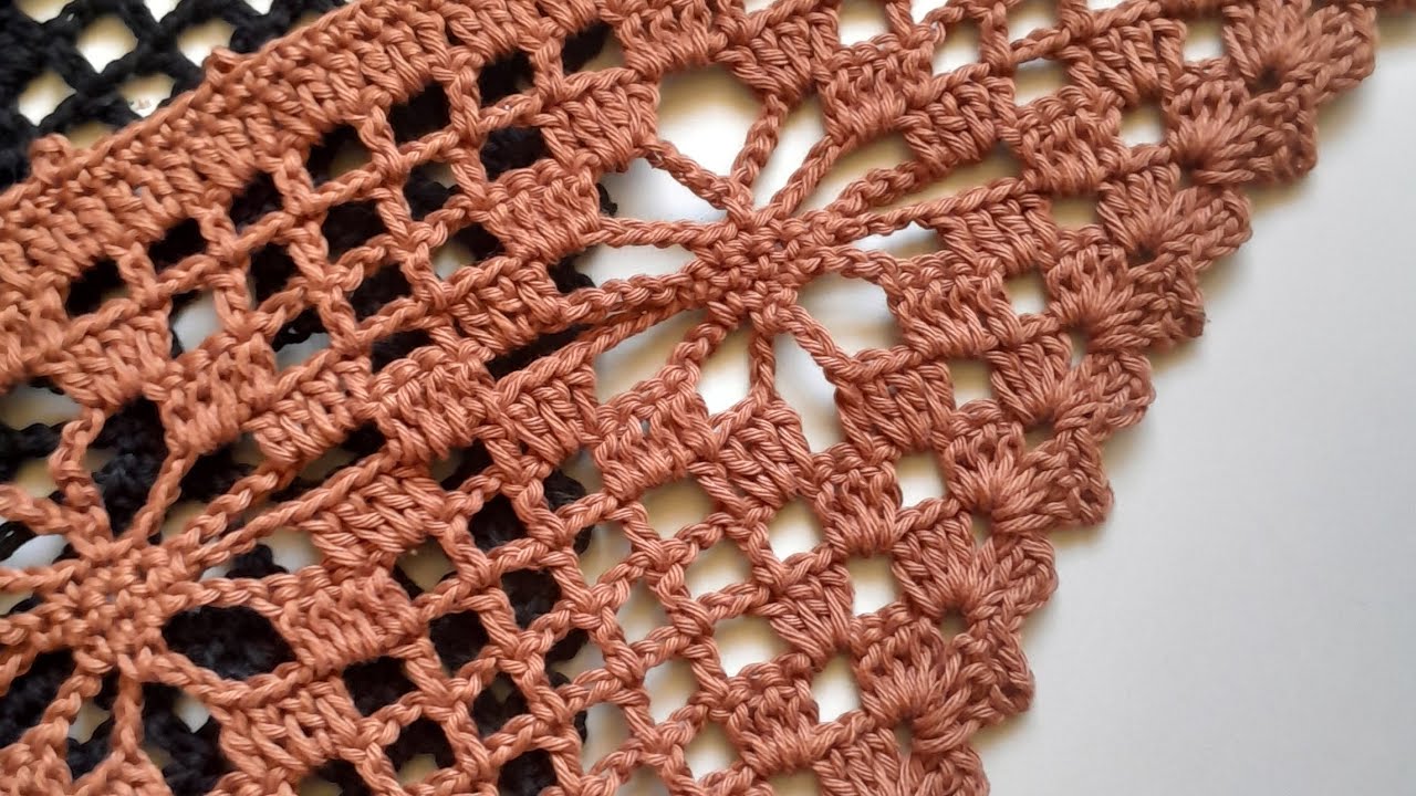 PARTE 02 - Bandana de croche ponto aranha 