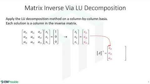 Lecture -- Calculating Matrix Inverses