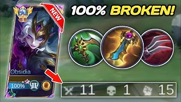 NEW HERO OBSIDIA BEST BUILD AND EMBLEM! (broken marksman!💀) OBSIDIA GAMEPLAY -MLBB