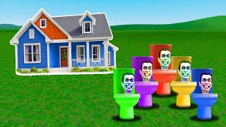 Skibidi Toilet Family VS Houses ( Garry's Mod 2 )
