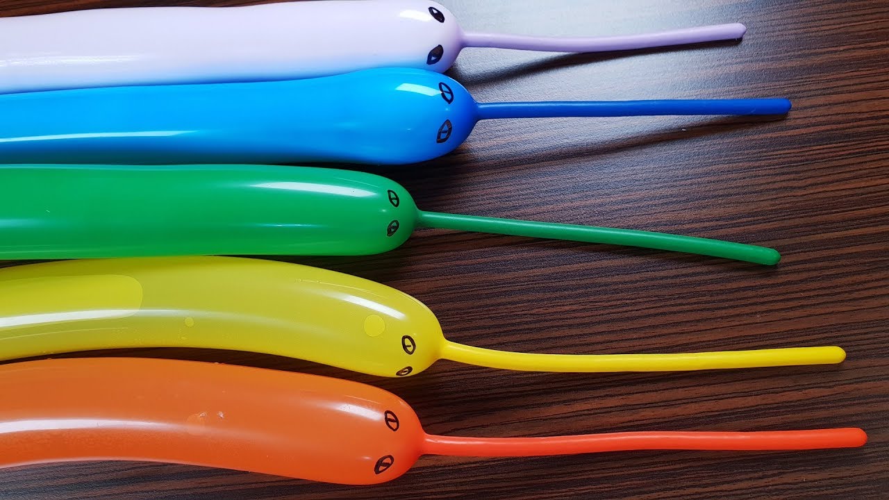 Making Slime with Snake Funny Balloons - Crunchy Fluffy