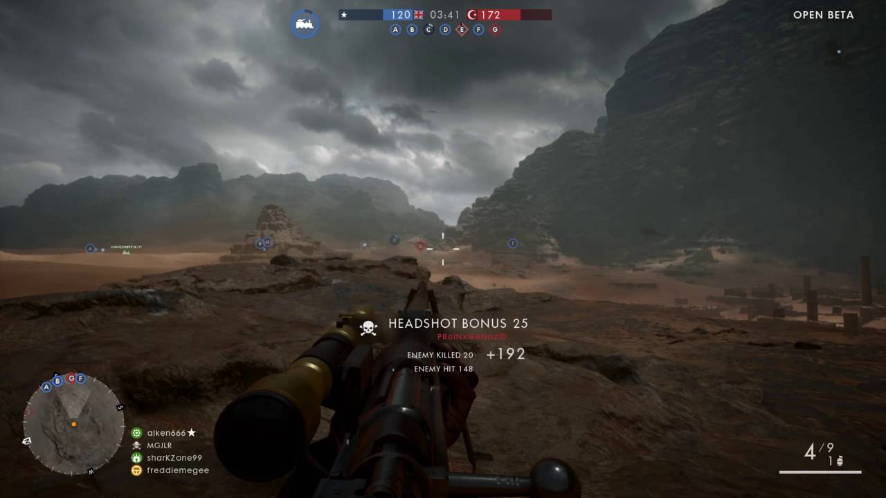 Battlefield 1 Long Range Sniping Headshot