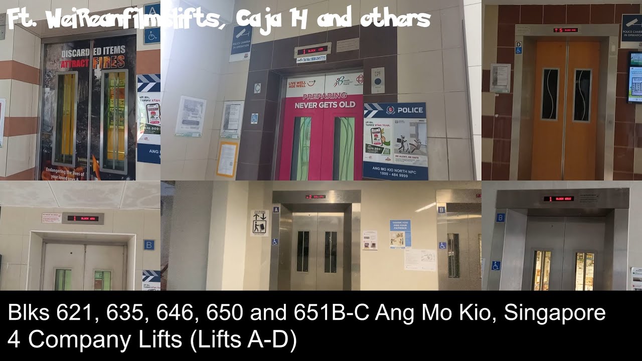 Blks 621, 635, 646, 650 and 651B-C Ang Mo Kio - 4 Company Lifts (Lifts A-D)  - YouTube