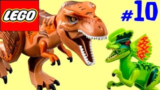 🐈 ЛЕГО мультик ИГРА про динозавров Парк юрского периода [10] Тирранозавр и дилофозавр на свободе