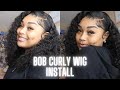 BOMB!😍Bob Curly Wig Install| OhMyPrettyHair
