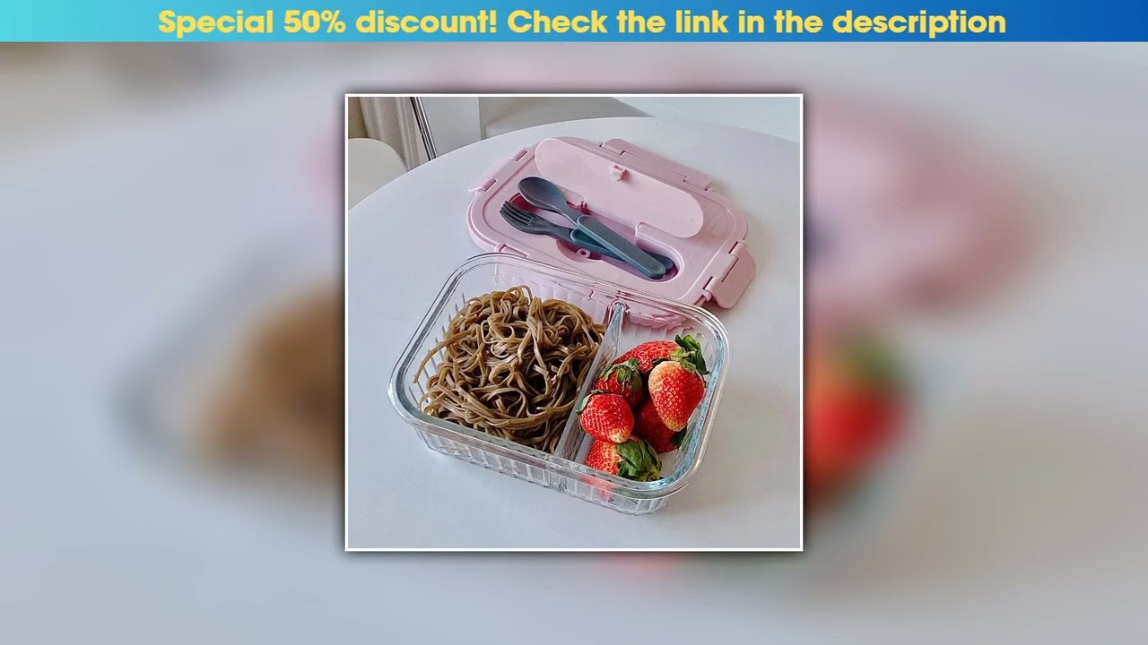 Best Seller Glass Lunch Box Leak-Proof  Food Storage Container with Compartment Design Bento Box Wi