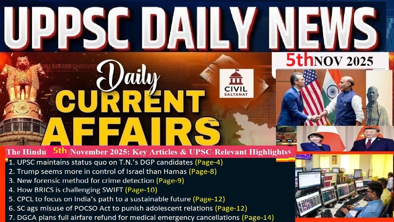 Daily Current Affairs 5th Nov -Simple और सरल भाषा में, UPPCS Daily Current Affairs 