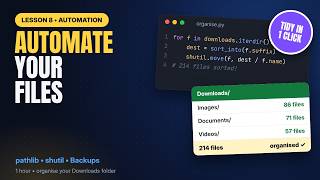 Automate Files & Folders with Python: pathlib, shutil, zipfile (Beginner Python Course, Part 8)