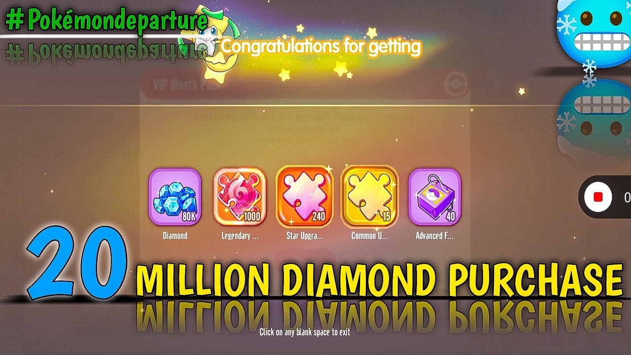 80000 diamond free for SVIP 🥶 | pokemon DEPARTURE game 🎮