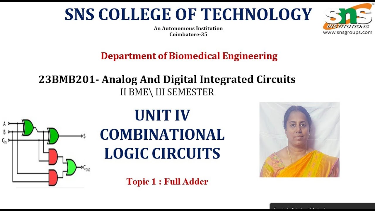 Full adder l Analog & Digital Integrated circuits l SNS Institutions