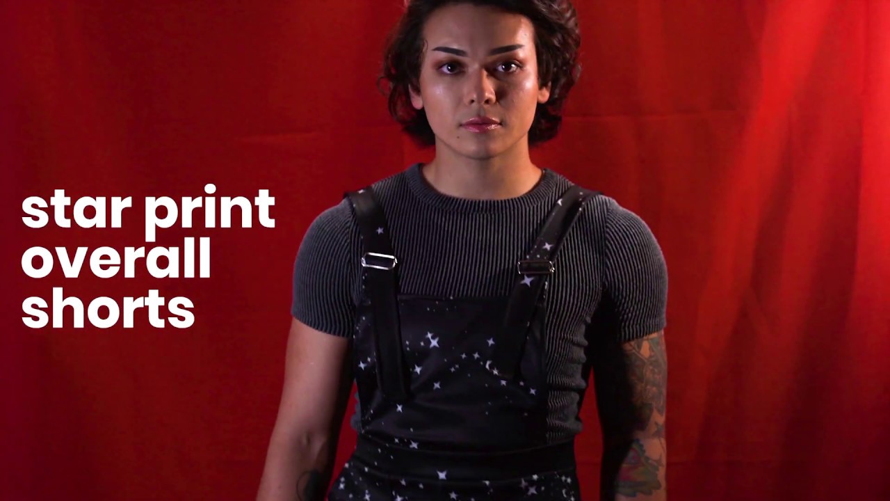 Star Print Overall Shorts