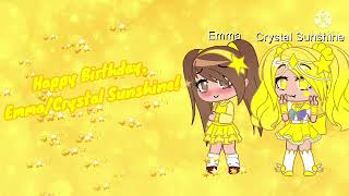 Happy Birthday, Emma/Crystal Sunshine!☀️⭐️ | Gacha Club | Crystal Cupcake Unicorn ♡︎