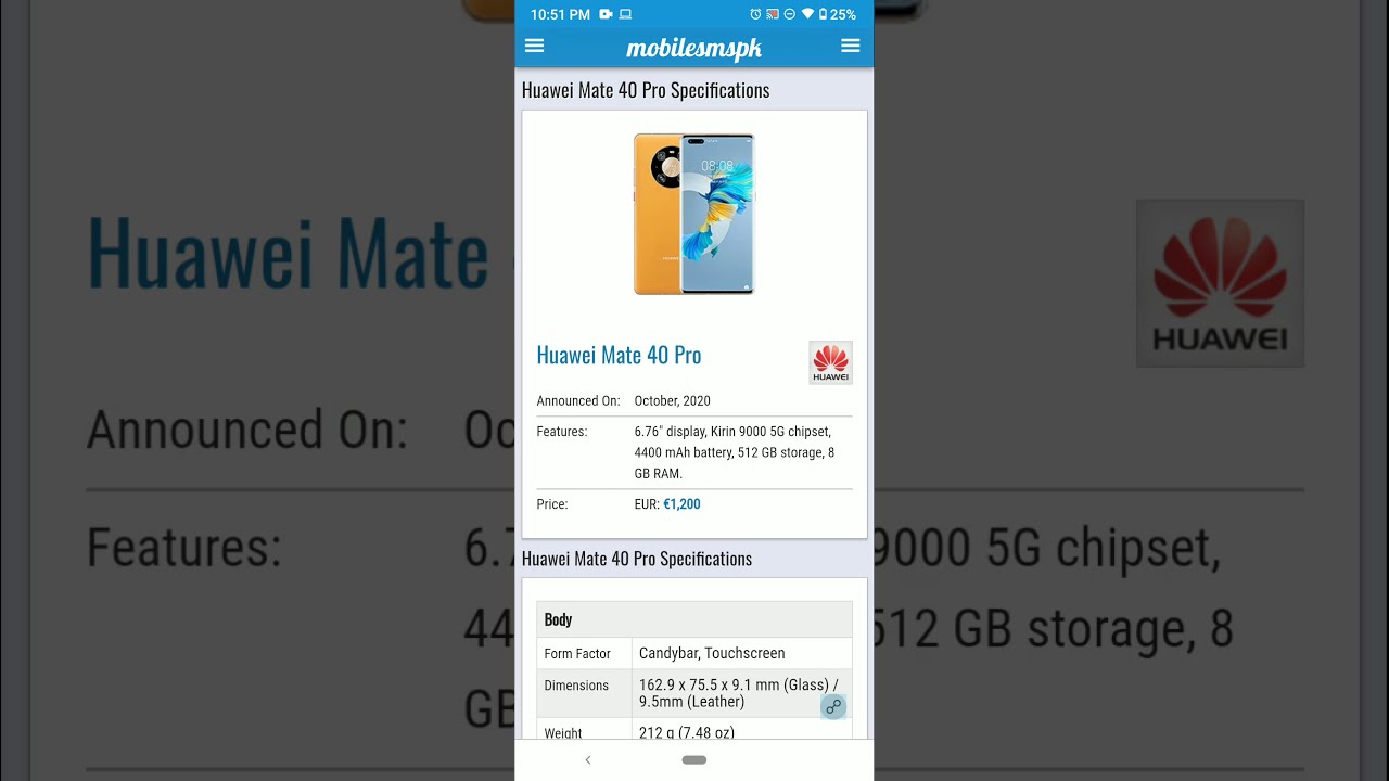 Huawei Mate 40 Pro Specs