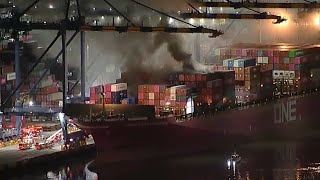 LIVE: Ship fire at Port of LA
