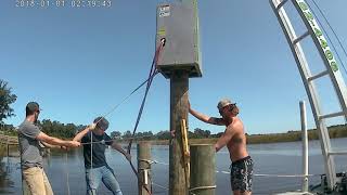 Pile driving for boat lift and dock extension