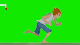 boy running cycle animated cartoon green screen motion graphics video for youtubers copyright free