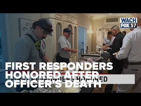 Funeral Home Hosts Cookout to Thank First Responders After Officer’s Death