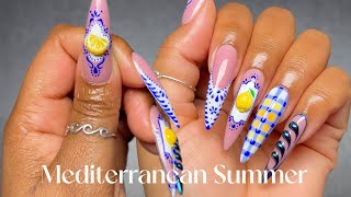 3D LEMONS | CERAMIC FLORALS  | SUMMER MOOD NAILS🍋